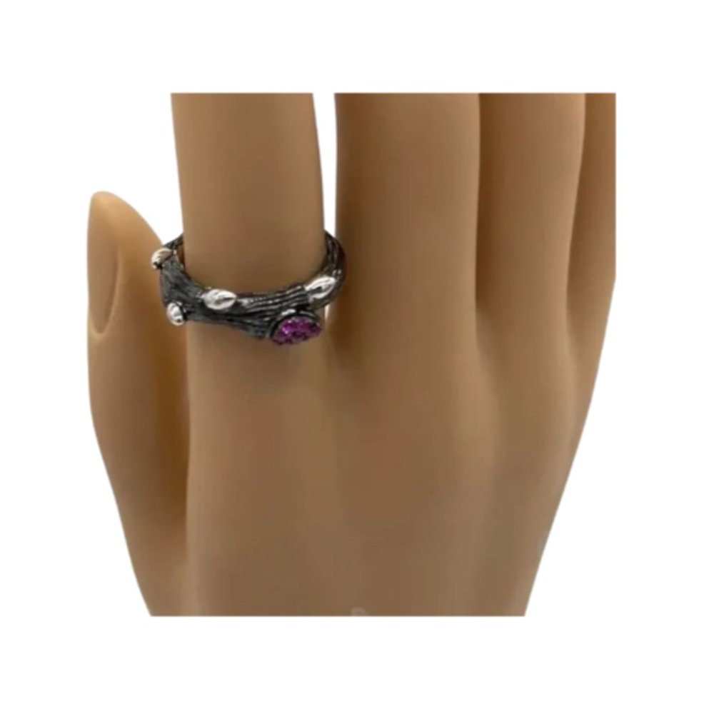 VINTAGE - Stephen Dweck Diamonds Sterling Branch Ring - SIZE 7 - Picture 5 of 5
